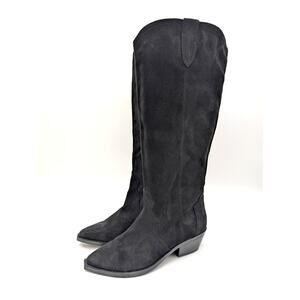 Dolce Vita Kit Knee High Wide Calf Cowboy Boots Womens Black Size US7.5 EU38